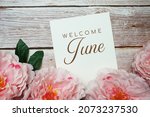 Welcome June Card Typography...