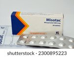 Small photo of Cairo, Egypt, May 3 2023: Misotac 200 mcg tablets by Sigma for hospital use only contains Misoprostol, a synthetic prostaglandin treat stomach, duodenal ulcer, induce labor, cause an abortion