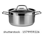 Stainless steel pot isolated on ...