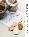 money jar with coins  | Shutterstock . vector #413245339