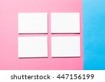 mock up on pink and blue... | Shutterstock . vector #447156199