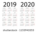 calendar 2019 2020 year  ... | Shutterstock .eps vector #1153943353