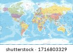world map classic color... | Shutterstock .eps vector #1716803329