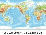 world map   american view  ... | Shutterstock .eps vector #1852889356