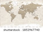 world map political   vintage... | Shutterstock . vector #1852967740