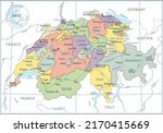map of switzerland   highly... | Shutterstock .eps vector #2170415669