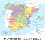 map of spain   highly detailed... | Shutterstock .eps vector #2170415673