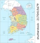 map of south korea   highly... | Shutterstock .eps vector #2170415679