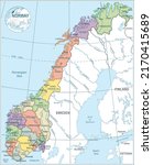 map of norway   highly detailed ... | Shutterstock .eps vector #2170415689