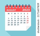 august 2023 calendar leaf  ... | Shutterstock .eps vector #2171607839