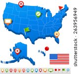 united states map vector... | Shutterstock .eps vector #263956949