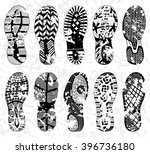 grunge shoe tracks  ... | Shutterstock .eps vector #396736180