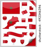 morocco flag set   vector... | Shutterstock .eps vector #492346396