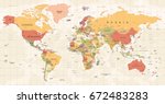 world map vintage vector. high... | Shutterstock .eps vector #672483283