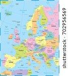 europe map   detailed vector... | Shutterstock .eps vector #702956569