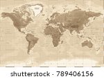world map physical vintage  ... | Shutterstock .eps vector #789406156