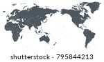 world map outline contour... | Shutterstock .eps vector #795844213