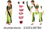 indian woman cartoon character. ... | Shutterstock .eps vector #2105138780