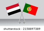 crossed flags of yemen and... | Shutterstock .eps vector #2158897389