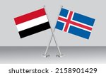 crossed flags of yemen and... | Shutterstock .eps vector #2158901429