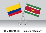 crossed flags of colombia and... | Shutterstock .eps vector #2173702129