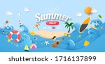 summer swim ring greeting... | Shutterstock .eps vector #1716137899