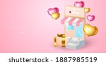 online shopping website  happy... | Shutterstock .eps vector #1887985519