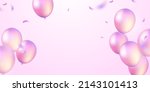 3d balloon design elegant pink... | Shutterstock .eps vector #2143101413