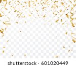 gold confetti celebration. | Shutterstock .eps vector #601020449