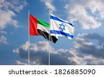 The Uae And Israeli Flags Fly...