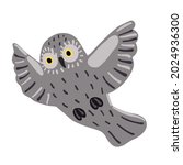 A Gray Owl Flies In A Speck....