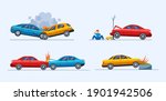 road traffic accident. car... | Shutterstock .eps vector #1901942506