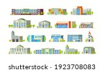 municipal buildings set.... | Shutterstock .eps vector #1923708083