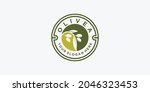 olive oil logo with modern... | Shutterstock .eps vector #2046323453