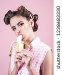Banana Dieting. Pinup Girl With ...