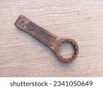 Small photo of slogging ring spanner wrench old, rusty and dirty
