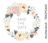 wedding wreath save the date.... | Shutterstock .eps vector #784291663
