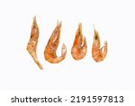 Dried Prawn Isolated On White...