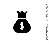 money bag icon symbol vector on ... | Shutterstock .eps vector #1854766426