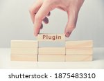 Concept plugin for websites on wooden blocks.