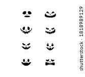 halloween pumpkin faces for... | Shutterstock . vector #1818989129