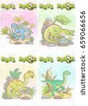 cartoon cute dinosaurs set of... | Shutterstock . vector #659066656