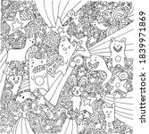 coloring book for adults with... | Shutterstock .eps vector #1839971869
