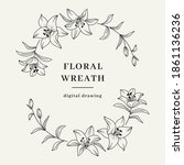 Oval Floral Wreath  Lily Flower ...
