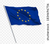 waving flag of europa flag.... | Shutterstock .eps vector #1834696756
