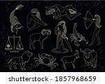 zodiac signs collection.... | Shutterstock .eps vector #1857968659