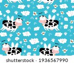 adorable flying cow. against... | Shutterstock .eps vector #1936567990