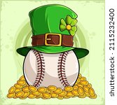 st patrick's day lucky baseball ... | Shutterstock .eps vector #2115232400