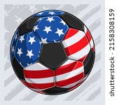 sport soccer ball with usa flag ... | Shutterstock .eps vector #2158308159