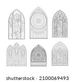 set of beautiful medieval... | Shutterstock .eps vector #2100069493